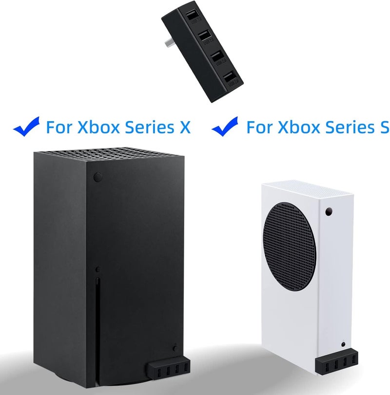 Mcbazel محور USB 2.0 4 منافذ لجهاز Xbox Series X/S، موزع USB عالي السرعة محمول، ملحقات توسيع متوافقة مع جهاز Xbox Series X/S - أسود - Image 4